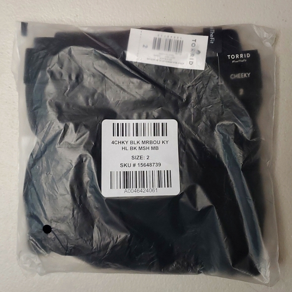 ❤️NWT VINTAGE TORRID MARABOU PANTY - CHEEKY MESH CUT OUT POM POMS - PLUS SIZE - Picture 3 of 8